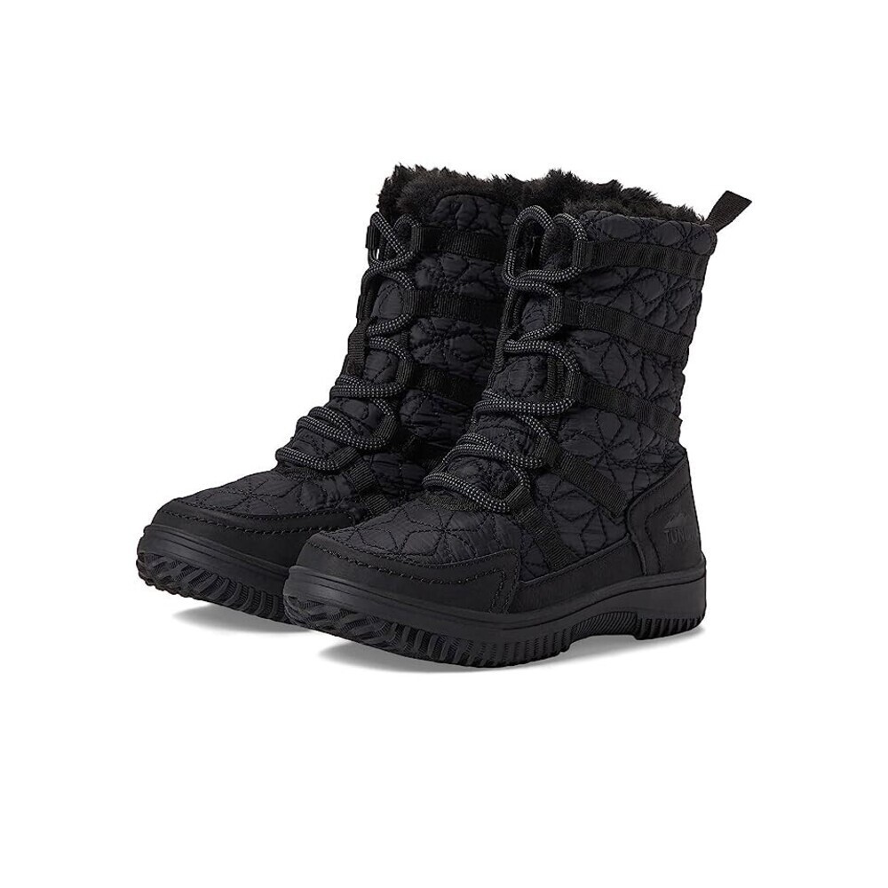 Tundra Kenora Boot Kids US 12 Black Faux Fur Lined Mid-Calf Winter Snow JOBB1266